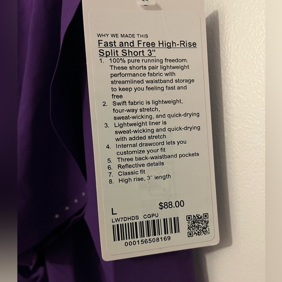 π Lululemon Fast and Free High-Rise Split Shorts 3β π - Picture 5 of 5
